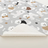 Bichon Frise Botten en Paws Gray Sherpa Deken (3/4)