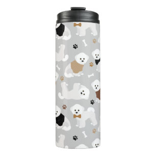 Bichon Frise Botten en Paws Gray Thermosbeker