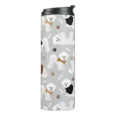 Bichon Frise Botten en Paws Gray Thermosbeker (Gedraaid links)