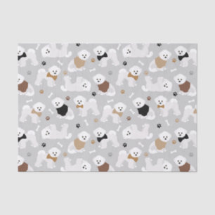 Bichon Frise Botten en Paws Gray Tissuepapier
