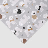 Bichon Frise Botten en Paws Gray Tissuepapier (Detail)