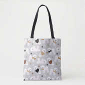 Bichon Frise Botten en Paws Gray Tote Bag (Voorkant)