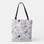 Bichon Frise Botten en Paws Gray Tote Bag (Achterkant)