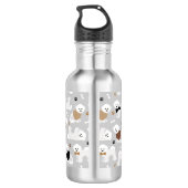 Bichon Frise Botten en Paws Gray Waterfles (Achterkant)