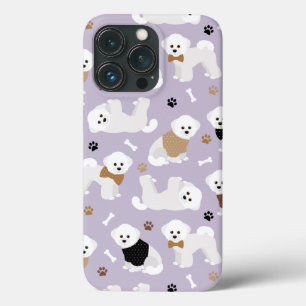 Bichon Frise Botten en Paws Paars Case-Mate iPhone Case