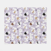 Bichon Frise Botten en Paws Paars Fleece Blanket Deken (Voorkant (Horizontaal))