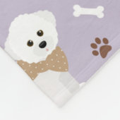 Bichon Frise Botten en Paws Paars Fleece Blanket Deken (Hoek)