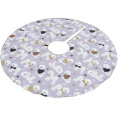 Bichon Frise Botten en Paws Paars Kerstboom Rok (Gekanteld)