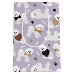 Bichon Frise Botten en Paws Paars Medium Cadeauzakje
