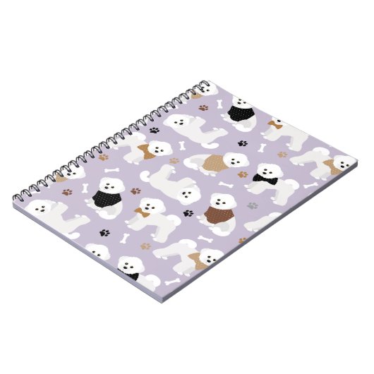 Bichon Frise Botten en Paws Paars Notitieboek (Linkerzijde)