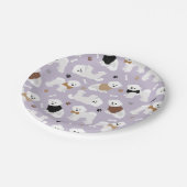 Bichon Frise Botten en Paws Paars Papieren Bordje (Gekanteld)