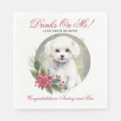 Bichon Frise bruiloft servetten met honden Foto (Voorkant)