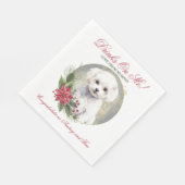 Bichon Frise bruiloft servetten met honden Foto (Hoek)