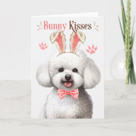 Bichon Frise Bunny Ears Paasvakantie Kaart