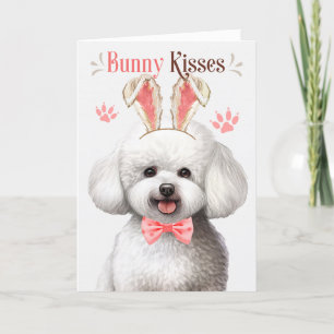 Bichon Frise Bunny Ears Paasvakantie Kaart
