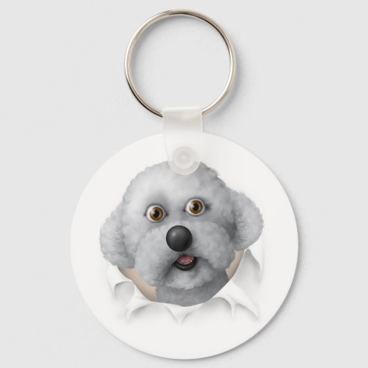 Bichon Frise Busting Out Sleutelhanger (Voorkant)