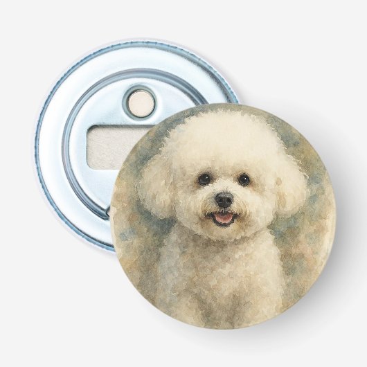 Bichon Frisé Button Flesopener (Voorkant)