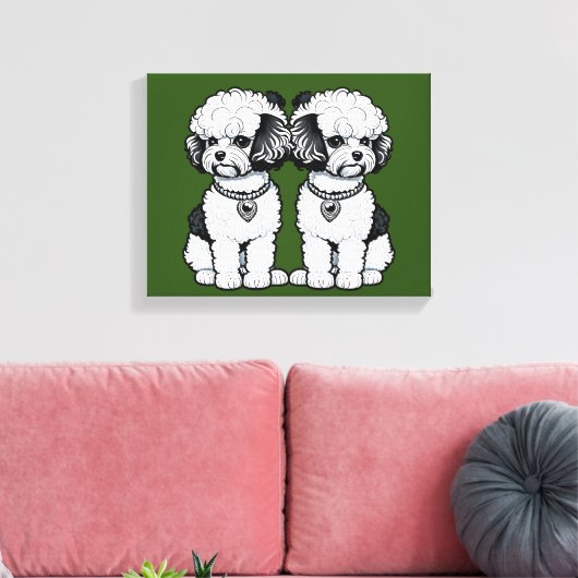 Bichon Frise Canvas Afdruk (Insitu (Woonkamer))
