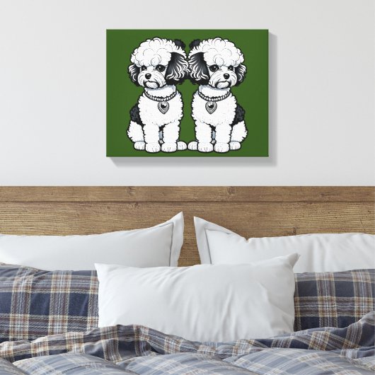 Bichon Frise Canvas Afdruk (Insitu (Slaapkamer))