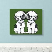 Bichon Frise Canvas Afdruk (Insitu (Houten vloer))