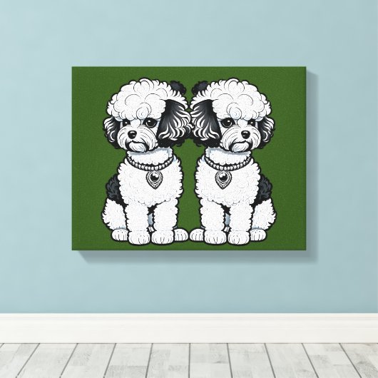 Bichon Frise Canvas Afdruk (Insitu (Houten vloer))