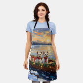 Bichon Frise Christmas Boat Holiday Schort (Gedragen)