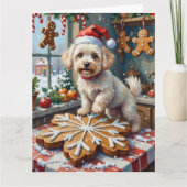 Bichon Frise Christmas Gingerbread Baking Holiday Kaart (Voorkant)