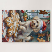Bichon Frise Christmas Gingerbread Baking Holiday Legpuzzel (Horizontaal)