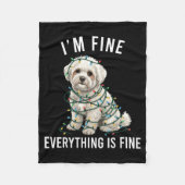 Bichon Frise Christmas I'm Fine Everything Is Fine Fleece Deken (Voorkant)