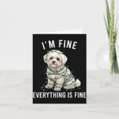 Bichon Frise Christmas I'm Fine Everything Is Fine Kaart (Voorkant)