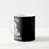 Bichon Frise Christmas I'm Fine Everything Is Fine Koffiemok (Voorkant links)