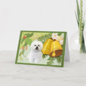 Bichon Frise Christmas Kaart Bells (Voorkant)