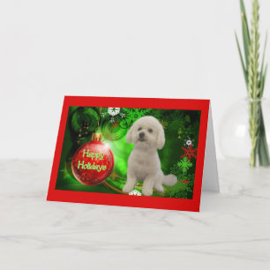 Bichon Frise Christmas Kaart Prettige feestdagen