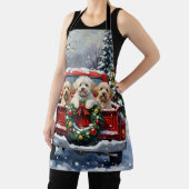 Bichon Frise Christmas Red Truck Holiday Schort (Insitu)