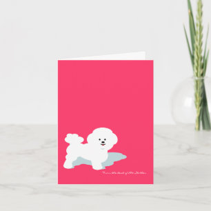 Bichon Frise Custom Note Card in roze Kaart