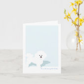 Bichon Frise Custom Note Kaart (Gele Bloem)