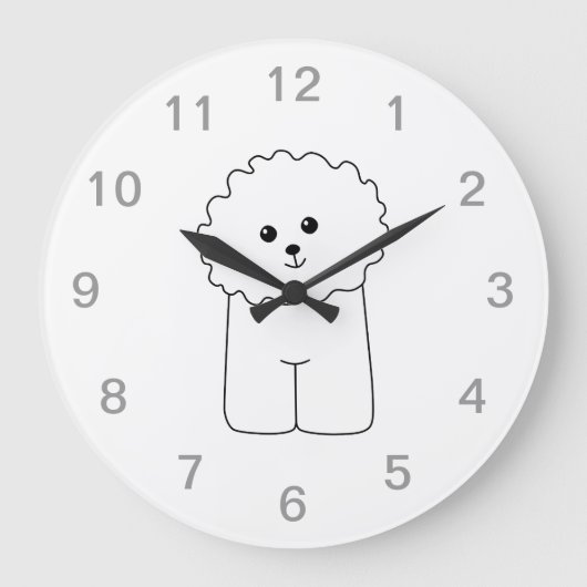 Bichon Frise, Cute Dog. Grote Klok (Voorkant)
