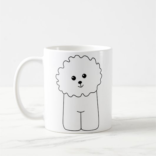 Bichon Frise, Cute Dog. Koffiemok (Links)