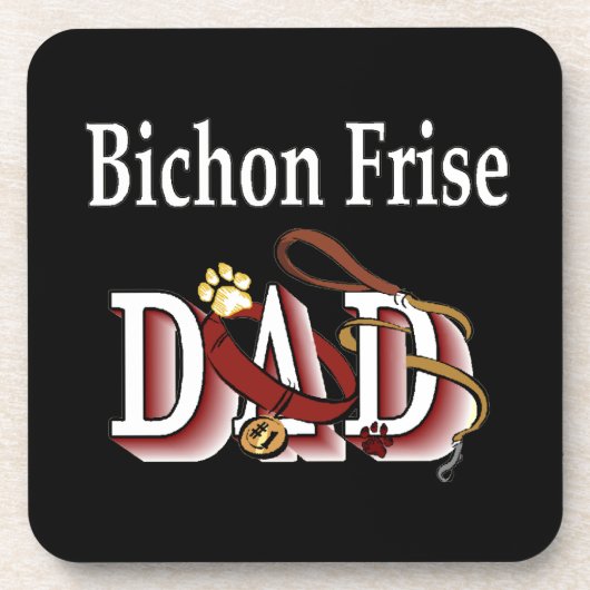 Bichon Frise Dad Bier Onderzetter (Voorkant)