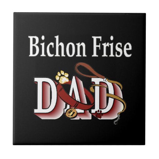 Bichon Frise Dad Tegeltje (Voorkant)