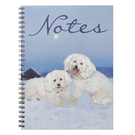 Bichon Frise December Avond Notitieboek (Voorkant)