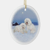 Bichon Frise Decemberavond Keramisch Ornament (Rechts)