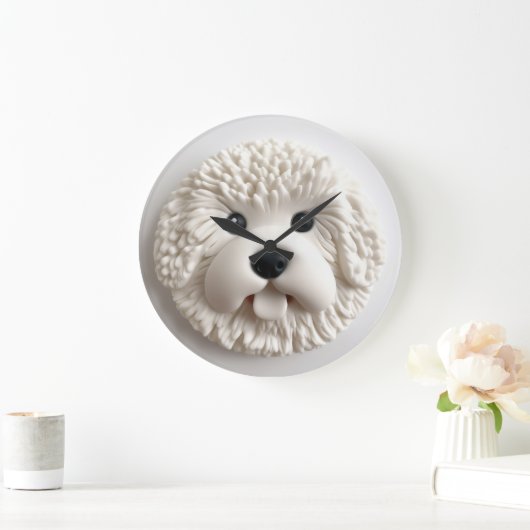 Bichon Frise Dog 3D geïnspireerd Grote Klok (Huis)
