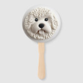 Bichon Frise Dog 3D geïnspireerd Handwaaier (Voorkant)