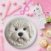 Bichon Frise Dog 3D geïnspireerd Papieren Bordje (Feest)