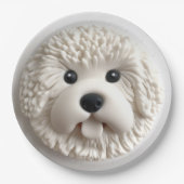 Bichon Frise Dog 3D geïnspireerd Papieren Bordje (Voorkant)