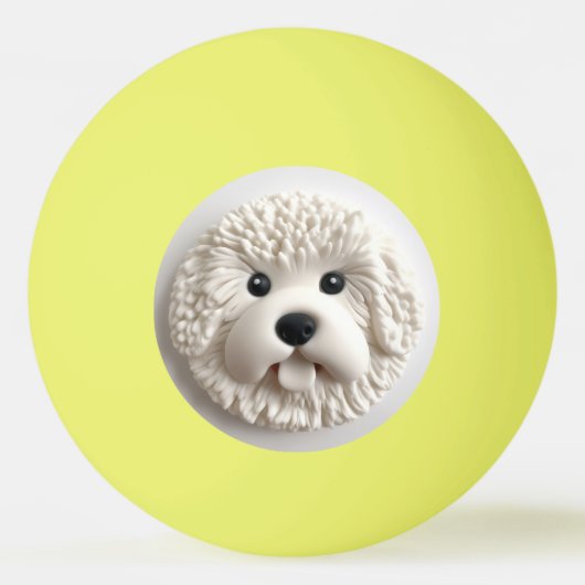 Bichon Frise Dog 3D geïnspireerd Pingpongbal (Voorkant)