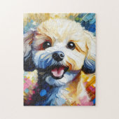 Bichon Frise Dog Acryl Art Print Hondenliefhebber  Legpuzzel (Verticaal)
