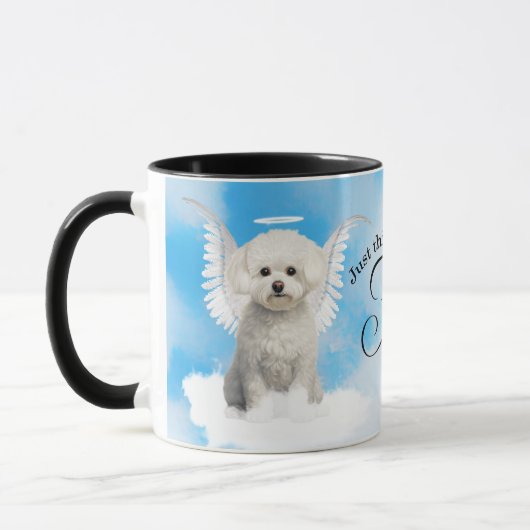 Bichon Frise Dog Angel Custom Pet Memorial Mok (Links)
