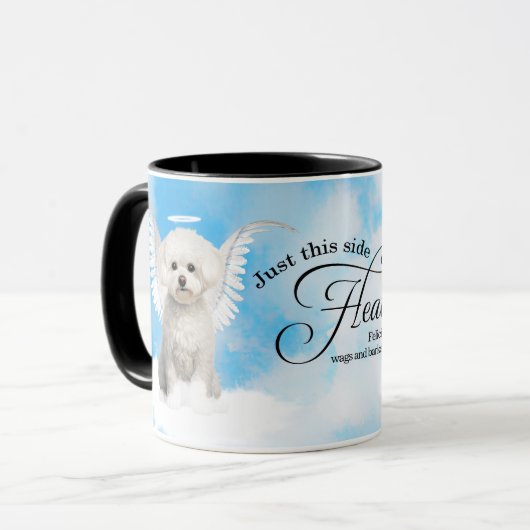 Bichon Frise Dog Angel Custom Pet Memorial Mok (Voorkant links)